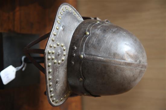 A Cromwellian helmet,